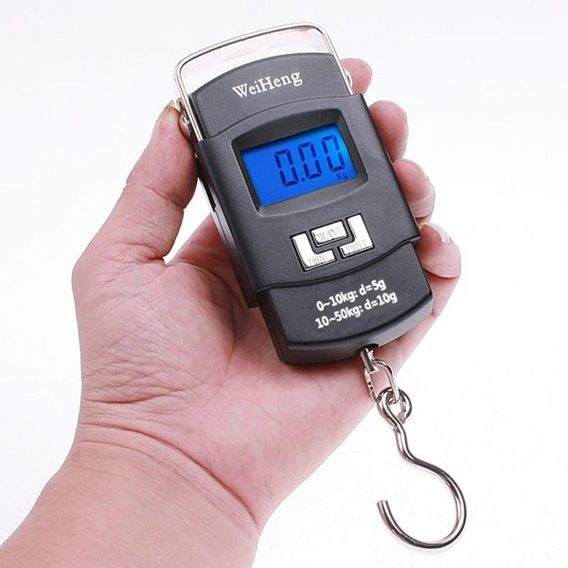 Dsermall Portable Digital Luggage Scale 50kg 10g LCD Hanging